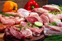 Image A range of red meat products.