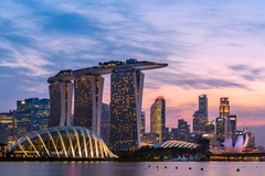 singapore skyline by night