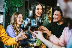 Image Group of people drinking wine.