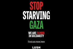 Image Text saying Stop Starving Gaza.