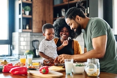 Image Family cooking a healthy meal