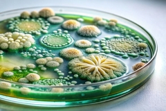 Image Microscopic Life Forms Cultivated in a Petri Dish