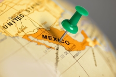 Image mexico pinned on worldmap
