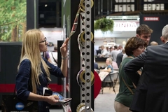 Image Labelexpo Europe visitor looks at labeling solutions