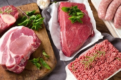 Image different types of fresh raw red meat