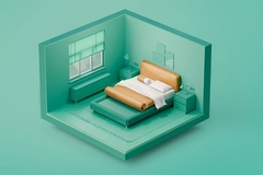 Image square mattress with paper cover