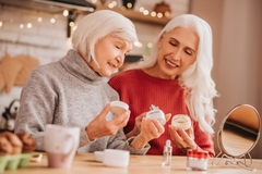 Image baby boomers talk about skin care holding jars