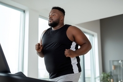 Image Obese man exercising