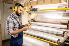 worker selects PCR polymer