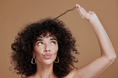 woman with curly hair