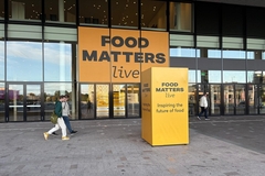 food matters live billboard outside a building in orange