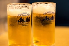 Image Two glasses of Asahi beer.