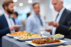 Image Healthcare professionals and plant-based food.