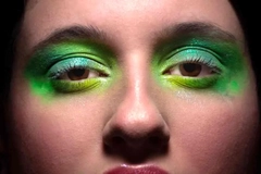 Image woman with green makeup