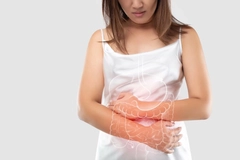 Image intestine and internal organs image on a women's body
