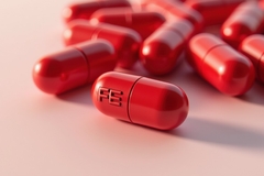 Image Red iron supplement capsules