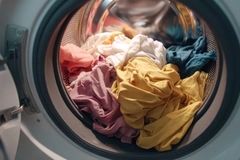 Image laundry clothes inside a washing machine
