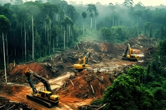 Image Deforestation in the Amazon jungle.