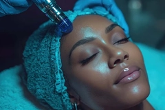 Image woman getting microneedle treatment