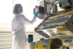 Image Packaging coating factory worker