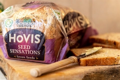 Image Hovis bread and a knife with butter.