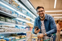 man in supermarket