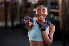 Woman lifting weights