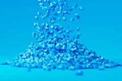 Image Blue plastic granules