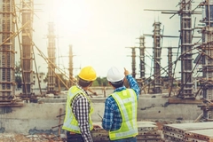 Workers at construction site.