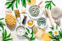 Image natural cosmetics on display