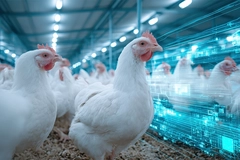 Image Layer hens in high-tech farm.
