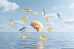 Image Illustrated brain surrounded by supplements