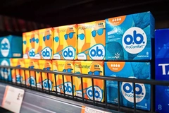 ob tampons on storeshelf