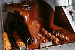 liquid chocolate in machine