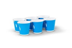 Blue cups on a table
