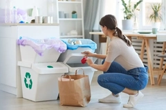 Image woman at home recycling
