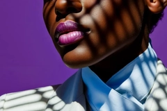 Image woman with makeup lipstick effect