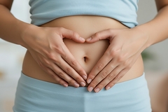 Image Woman holding her stomach