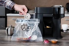 coffee pods in recycling bag
