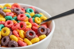 Image Bowl of sugary breakfast cereal