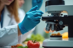 Image Plant-based innovator in lab.