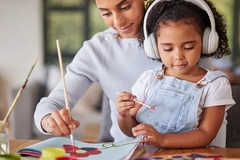 Autistic child painting