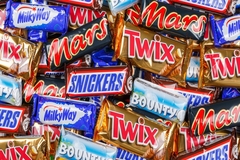 Image Mars snacking brands including Mars bar, Twix and Bounty.