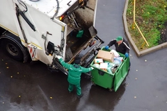 Image recycling truck and binmen