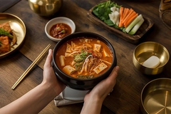 Doenjang Jjigae soybean soup.