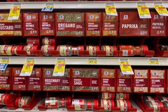 McCormick spices on retail shelf.