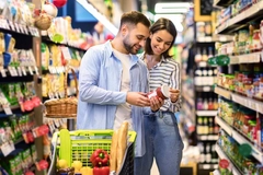 Couple shopping in the supermarket