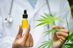 Image Lab technician studying CBD oil