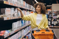 Woman shopping for supplements