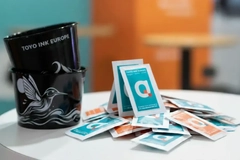 A pile of packets on a table